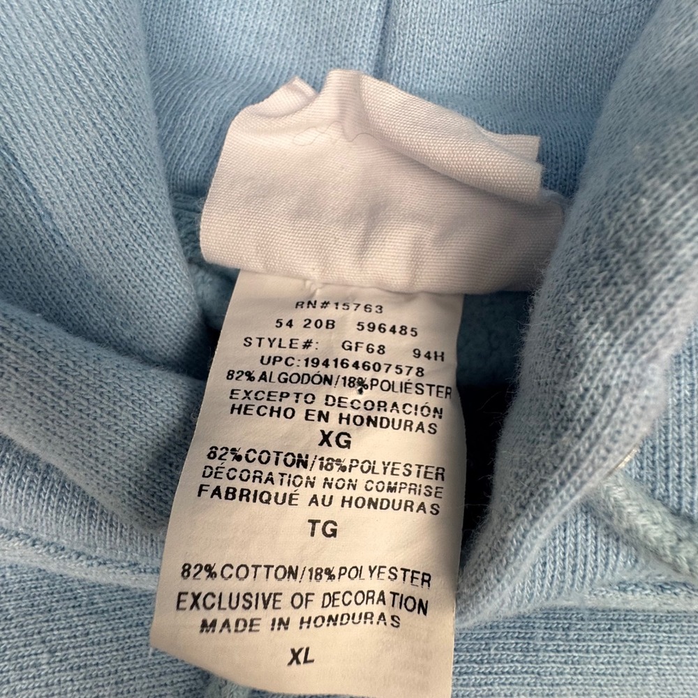 Champion Reverse Weave Hoodie Mens XL Blue Excellent Vintage Script Logo GF68 - Picture 7 of 8